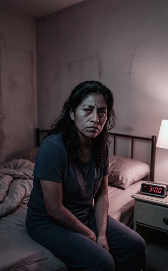 Mujer despierta a las 3 de la madrugada en su habitación